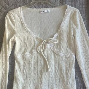 Elodie Ivory Textured Knit Top